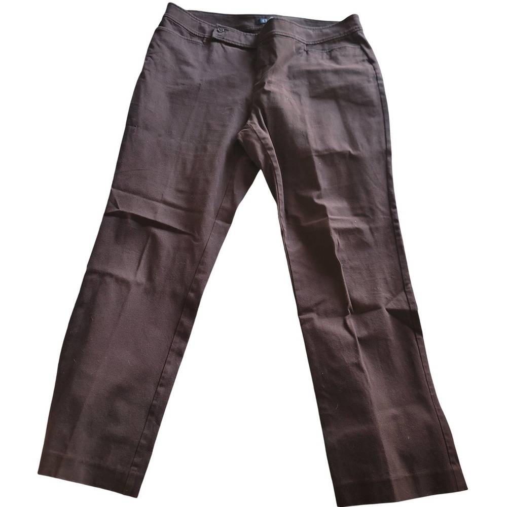 Chaps Women's Brown Straight Leg Trousers